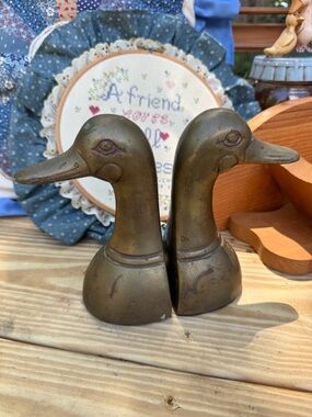 Brass Duck Bookends